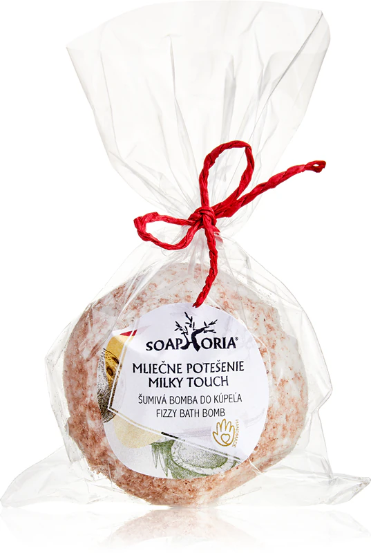 Regeneračná šumivá bomba do kúpeľa Soaphoria Milky Touch s posilňujúcim účinkom