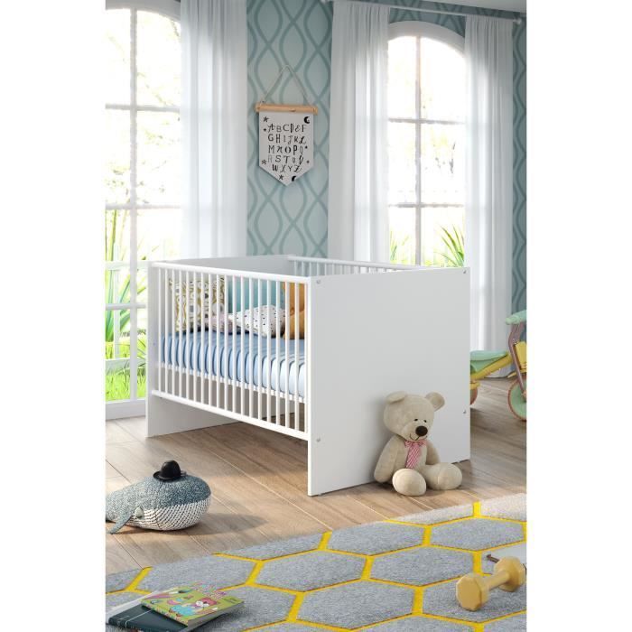 Baby Room Duo: 70 x 140 cm Cot + NIKO Changing Table - White - TREND TEAM