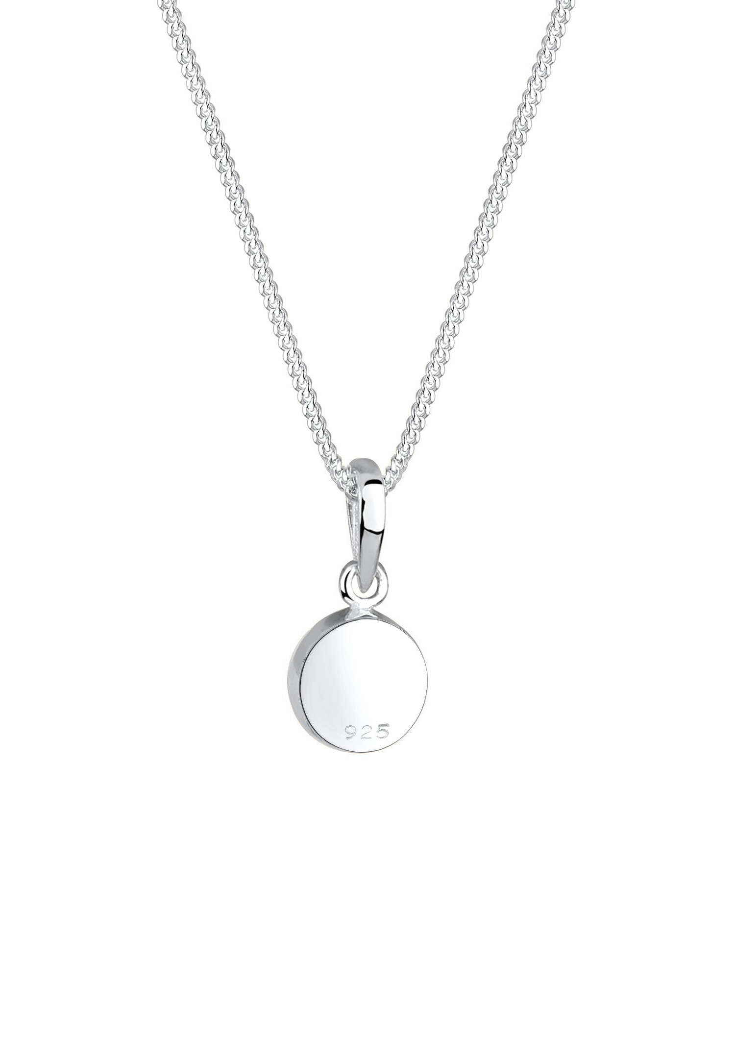 Elli Femmes Pendentif Rond avec Pierre de Lune en Argent Sterling 925