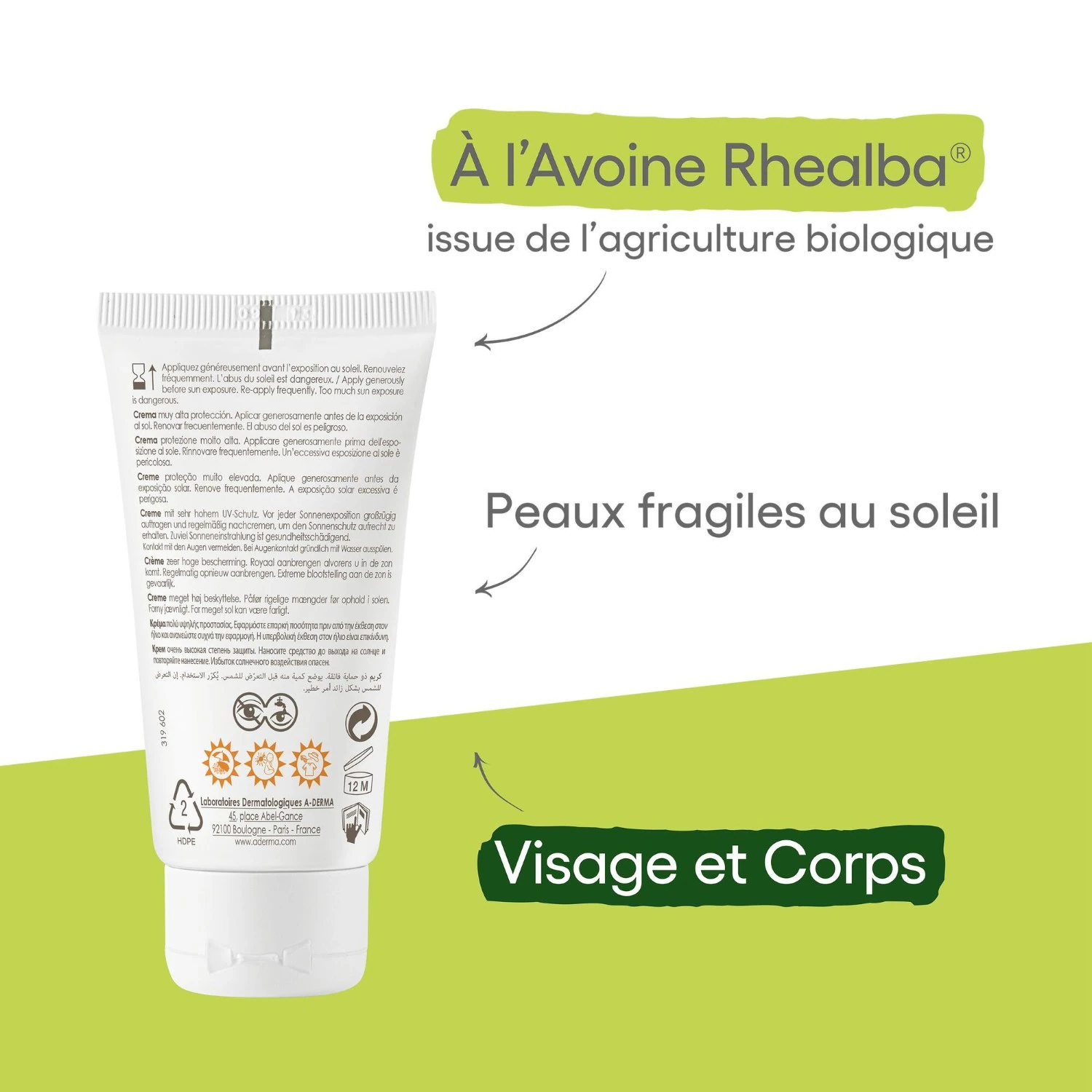 A-DERMA Crème solaire SPF50+
