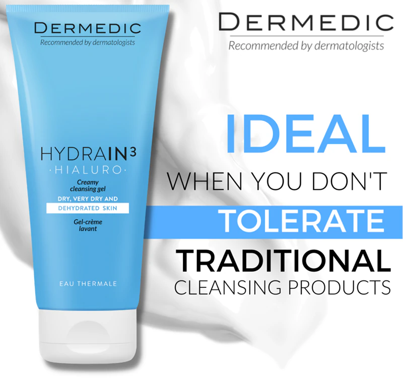 Dermedic Hydrain3 Hialuro Gel de Limpeza Cremoso