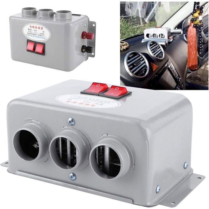 Chauffage de voiture, 12V voiture chauffage refroidissement chauffage compact 3 trous 600W-800W dégivreur antibuée réchauffeur