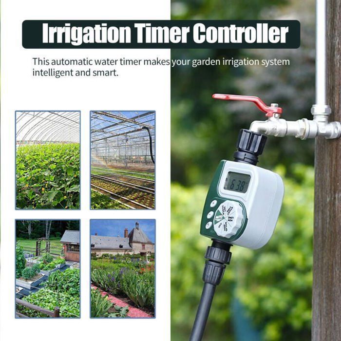 Temporizador de riego automático, grifo de jardín LCD resistente al agua, etiqueta de riego para macizos de flores