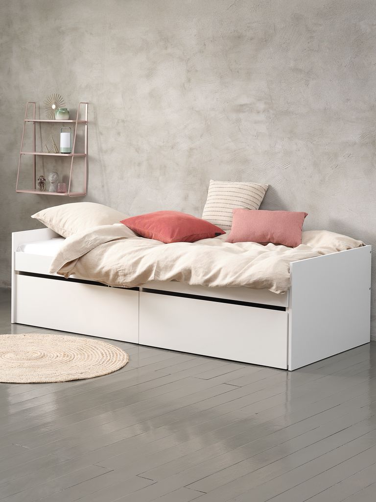 TANGBJERG lova su stalčiumi TANGBJERG 90/180x200 balta