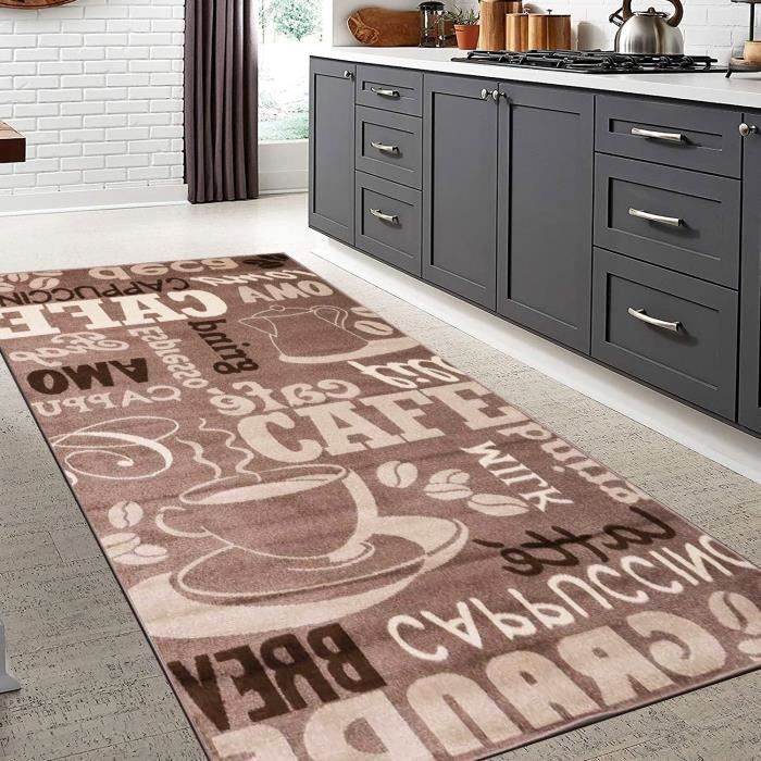 Tapis de Cuisine Coffee Design - VIMODA - Beige - Moderne - 60 x 100 cm