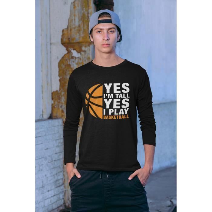 Langärmeliges Basketball-T-Shirt – Ja, ich bin groß, ja, ich spiele Basketball – PIXEL EVOLUTION – Herren