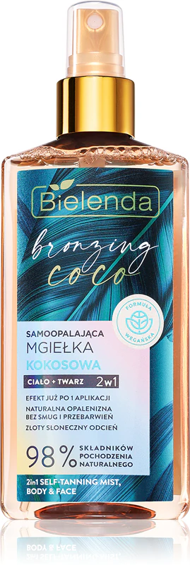 Spray autobronzeador Bielenda Bronzing Coco para rosto e corpo.