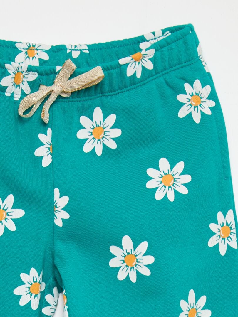 Pantalones deportivos de felpa estampados - VERDE