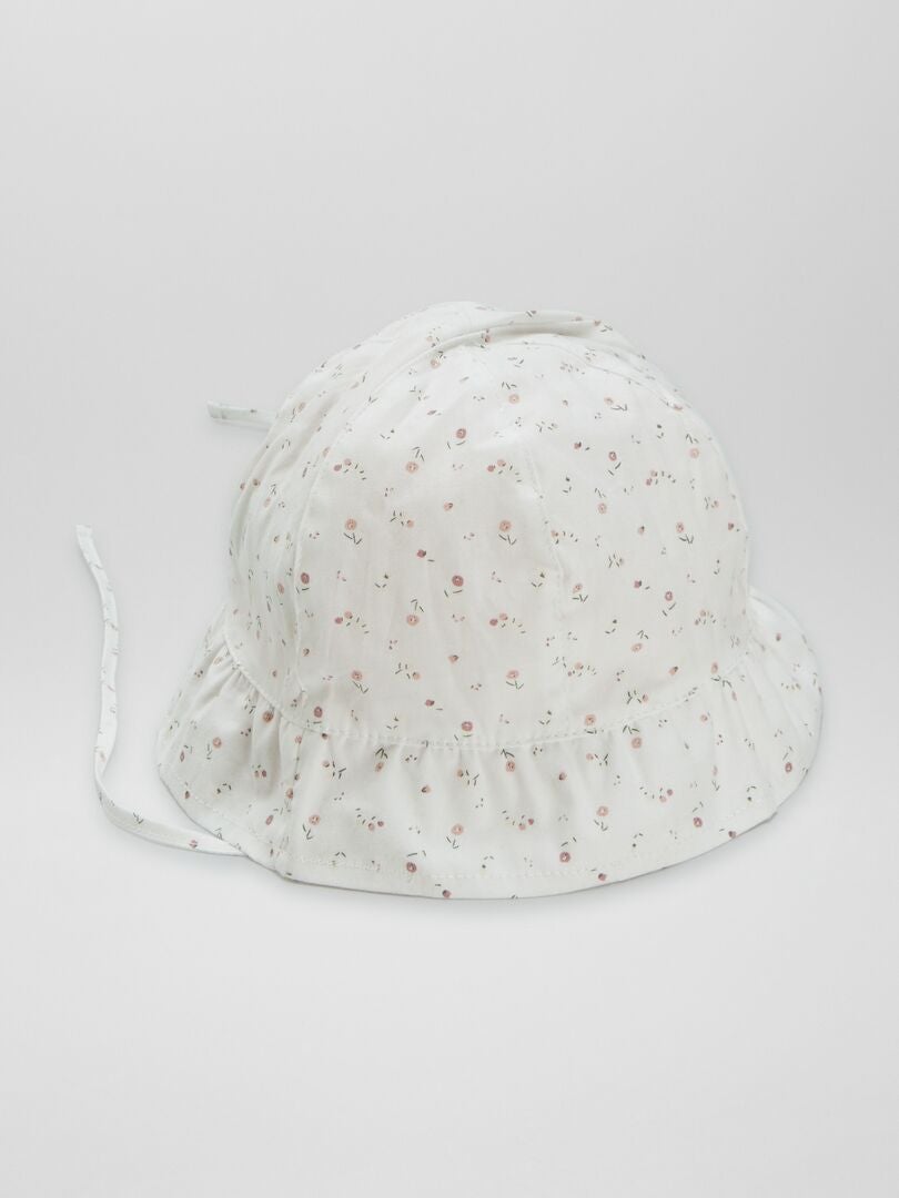Bedrukte bobcap - WIT