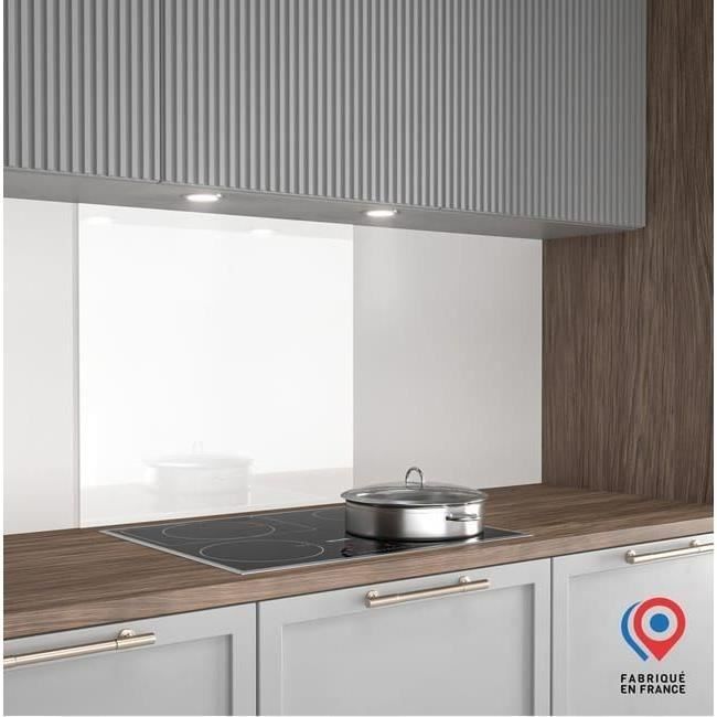 Splashback - Cooker hood backsplash - AURYS - Glass - Extra white - White lacquered - 700*600 - 6 mm