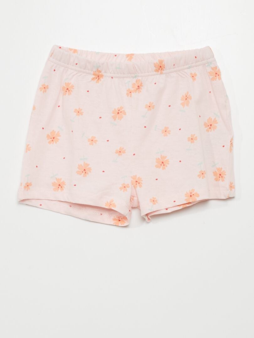 Pyjamaset - T-shirt + korte broek - 2-delig - ROZE