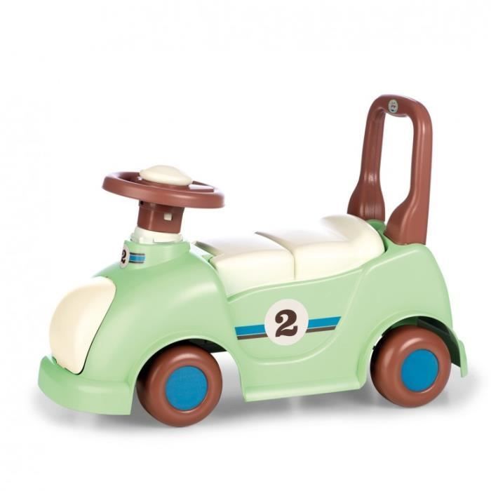 CHICOS Vintage Rutschauto – Grün und Braun – 4 Räder – Für Babys ab 10 Monaten