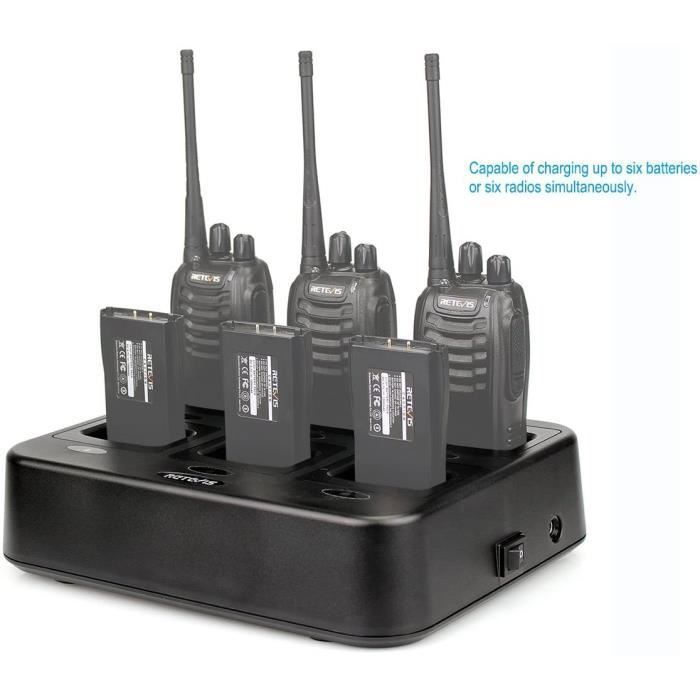 Cargador base para walkie-talkie Retevis RTC777, cargador de 6 ranuras compatible con Baofeng 888S (1 unidad)