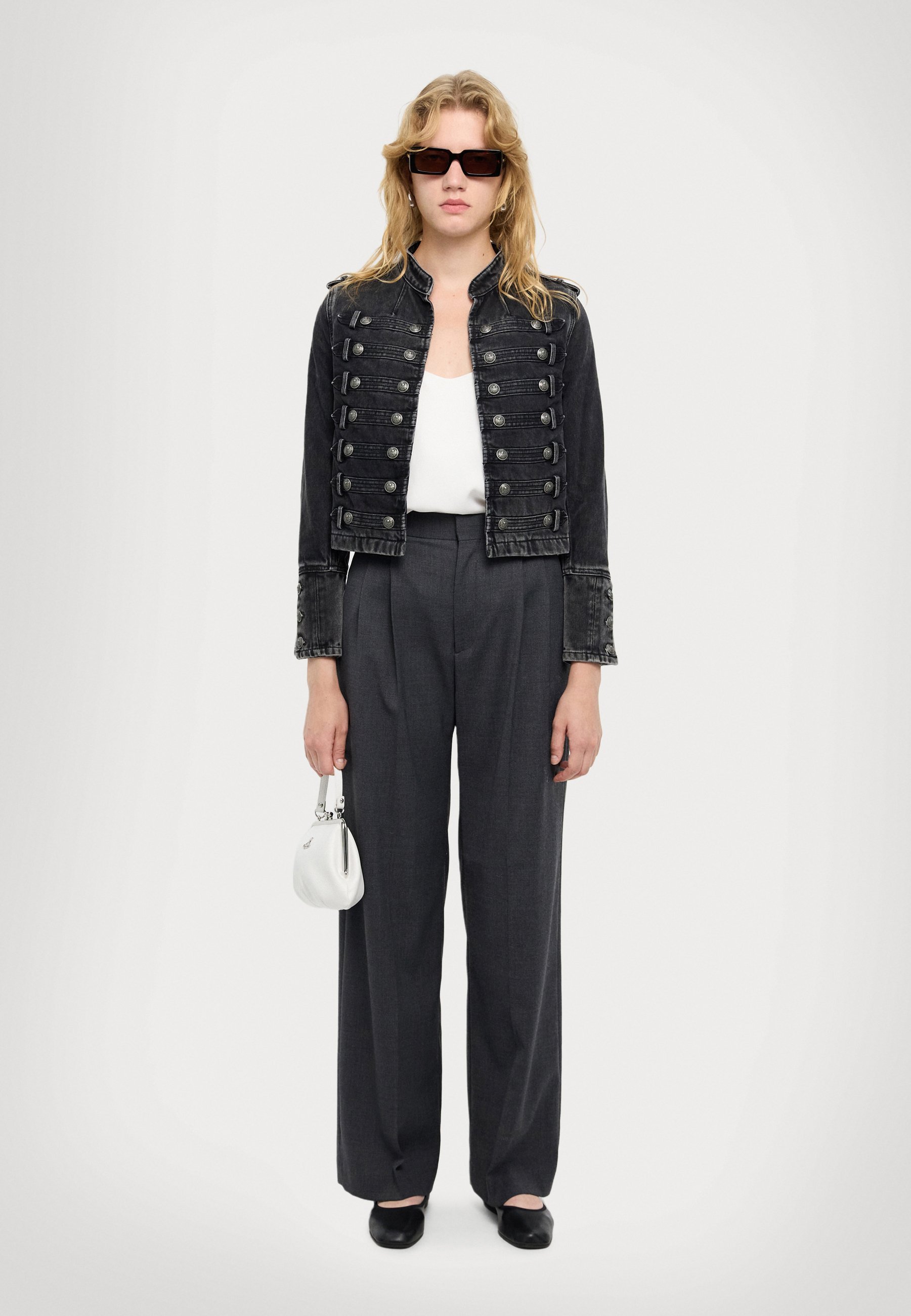 Giacca di jeans Kooples BLOUSON - nera lavata