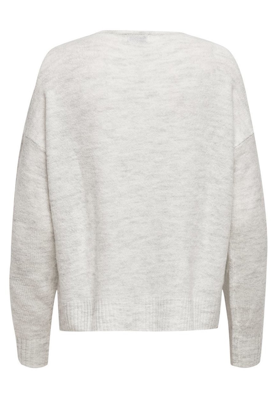 JDY JDYELANORA Pull à manches longues et col en V NOOS - Cloud Dancer