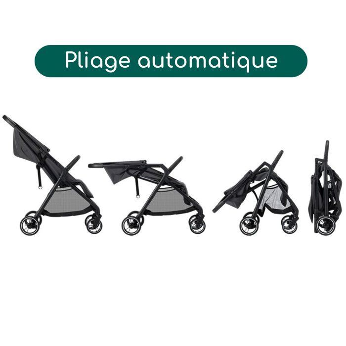 Bebeconfort Azur, compact stroller, 0-3 years (15 kg), one-hand automatic folding, spacious basket, Mineral Graphite