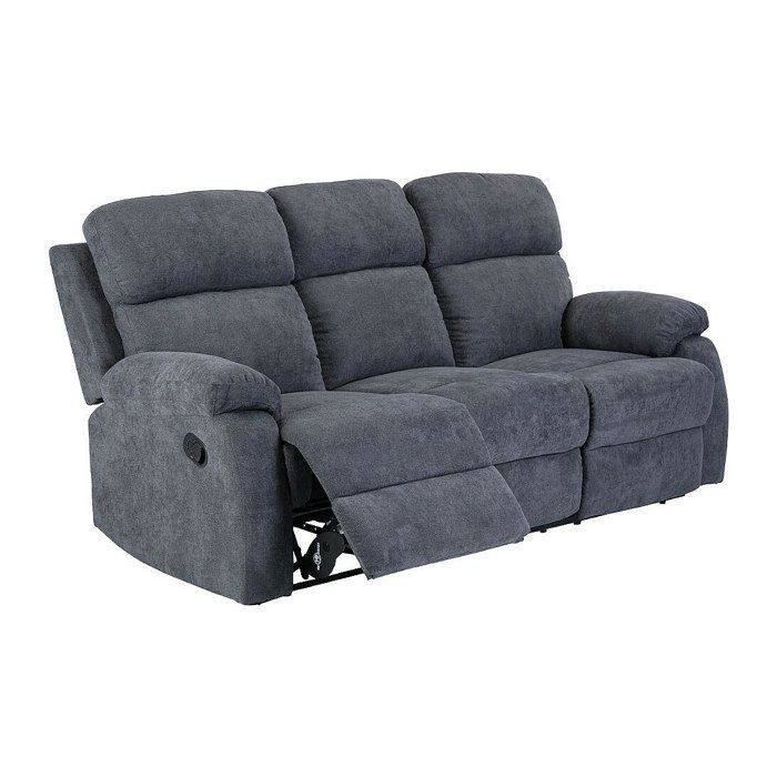 Canapés 3 places 2 places et un fauteuil relax en tissu TOLZANO - Anthracite