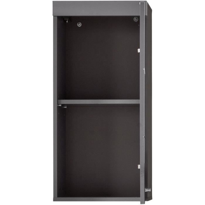 Mobiletto da bagno, contenitore alto - 1 anta - Grigio - L 37 x P 23 x H 77 cm - AMANDA