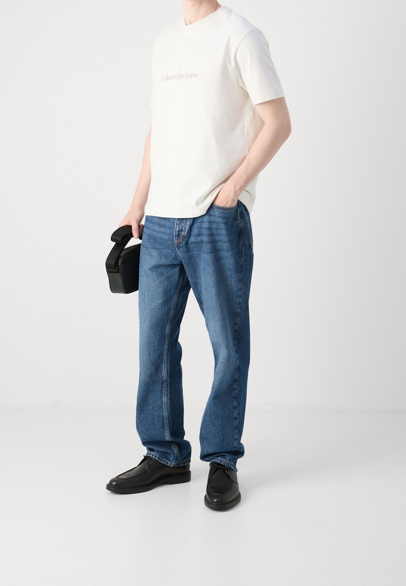 Calvin Klein Jeans T-shirt met print - gebroken wit