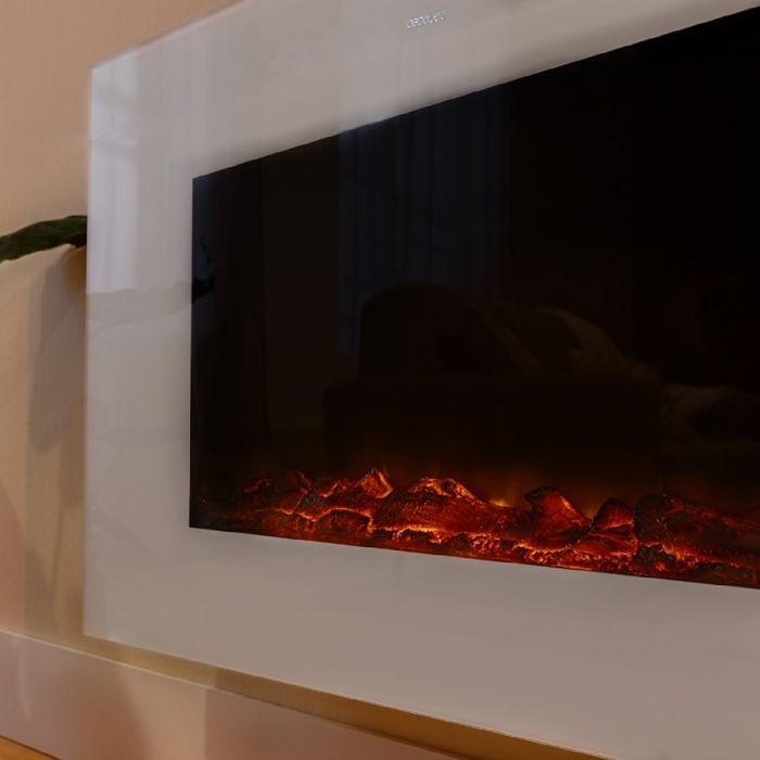 Chimenea eléctrica Cecotec Ready Warm 2690 Flames Connected, color blanco.