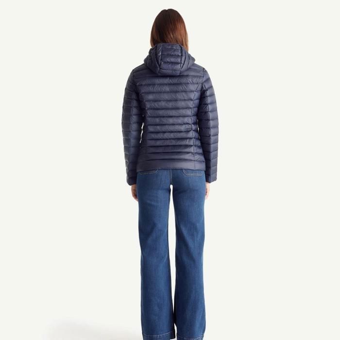 Chaqueta de plumas azul marino para mujer JOTT CLOE con capucha