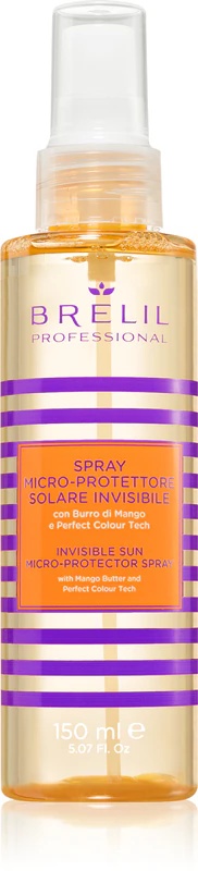 Brelil Professional Invisible Sun Micro-Protector Spray neredzams aizsargsprejs matiem, kas pakļauti saules gaismas kaitīgajai iedarbībai.