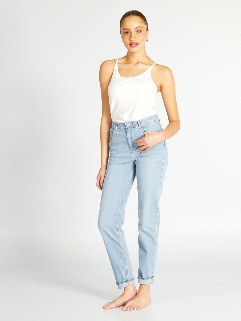 Calça jeans de cintura alta regular - 38/28L - azul