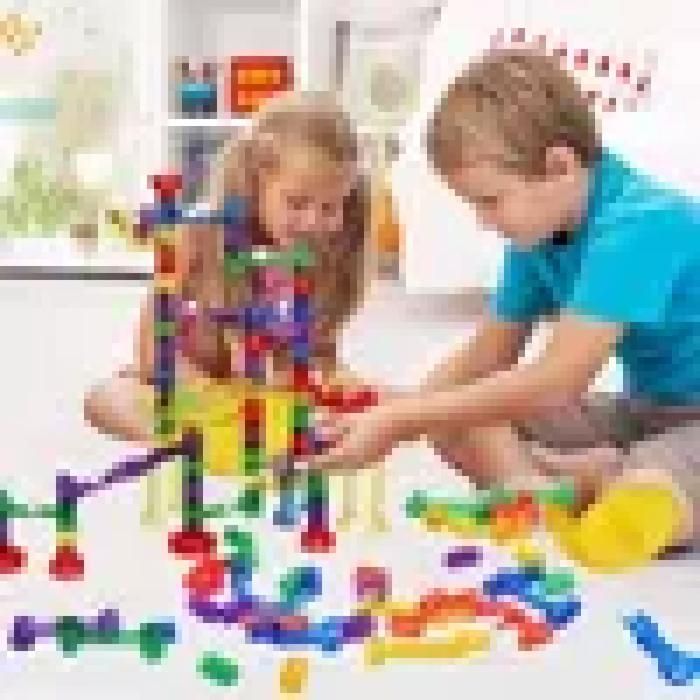 Pista de Bolinhas de Gude - EINNENFFER - Pista Colorida - 105 Peças - Para Crianças a partir de 4 Anos - Multicolorida