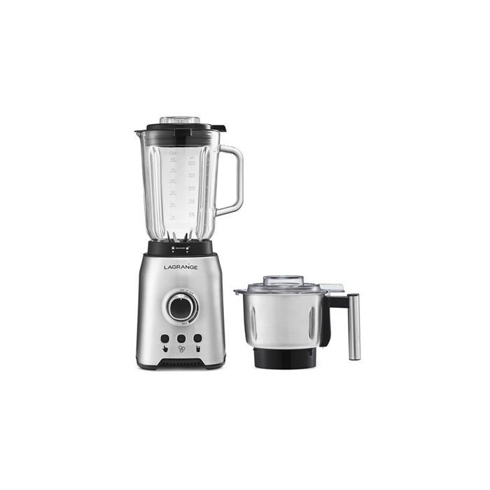 Blender + Moulin à grains - Lagrange - 609010 - 1200 Watts - 2 Litres - Inox et verre