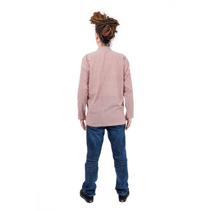 Fantazia - Camisa de hombre - Camisa de cuello mandarín Tanshu para hombre