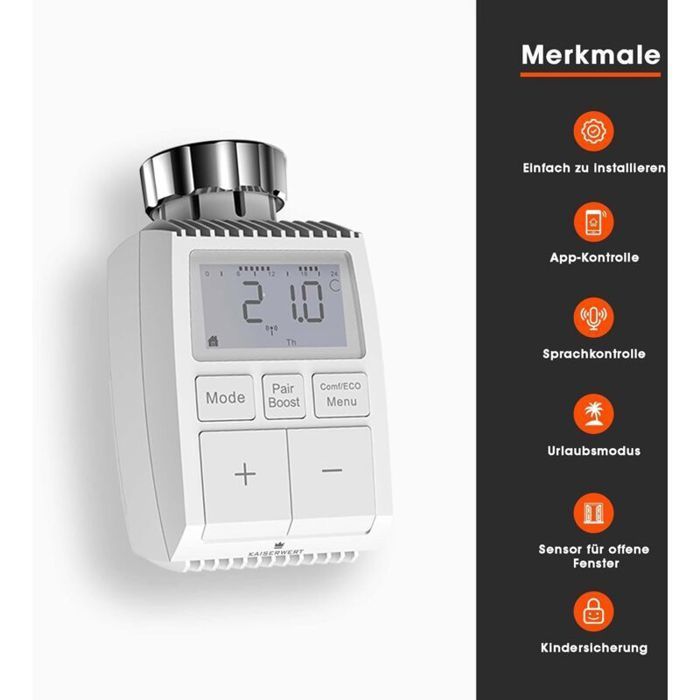 Termostato inteligente para radiador - MHY® - Kit de inicio - Tecnología ZigBee - Control digital de la calefacción