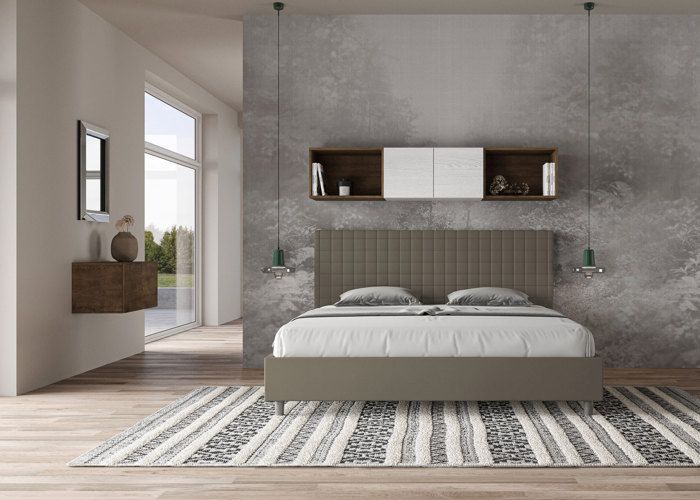 Sunny kingsize gestoffeerd bed met opbergruimte 200x210 cm, cappuccino kunstleer.