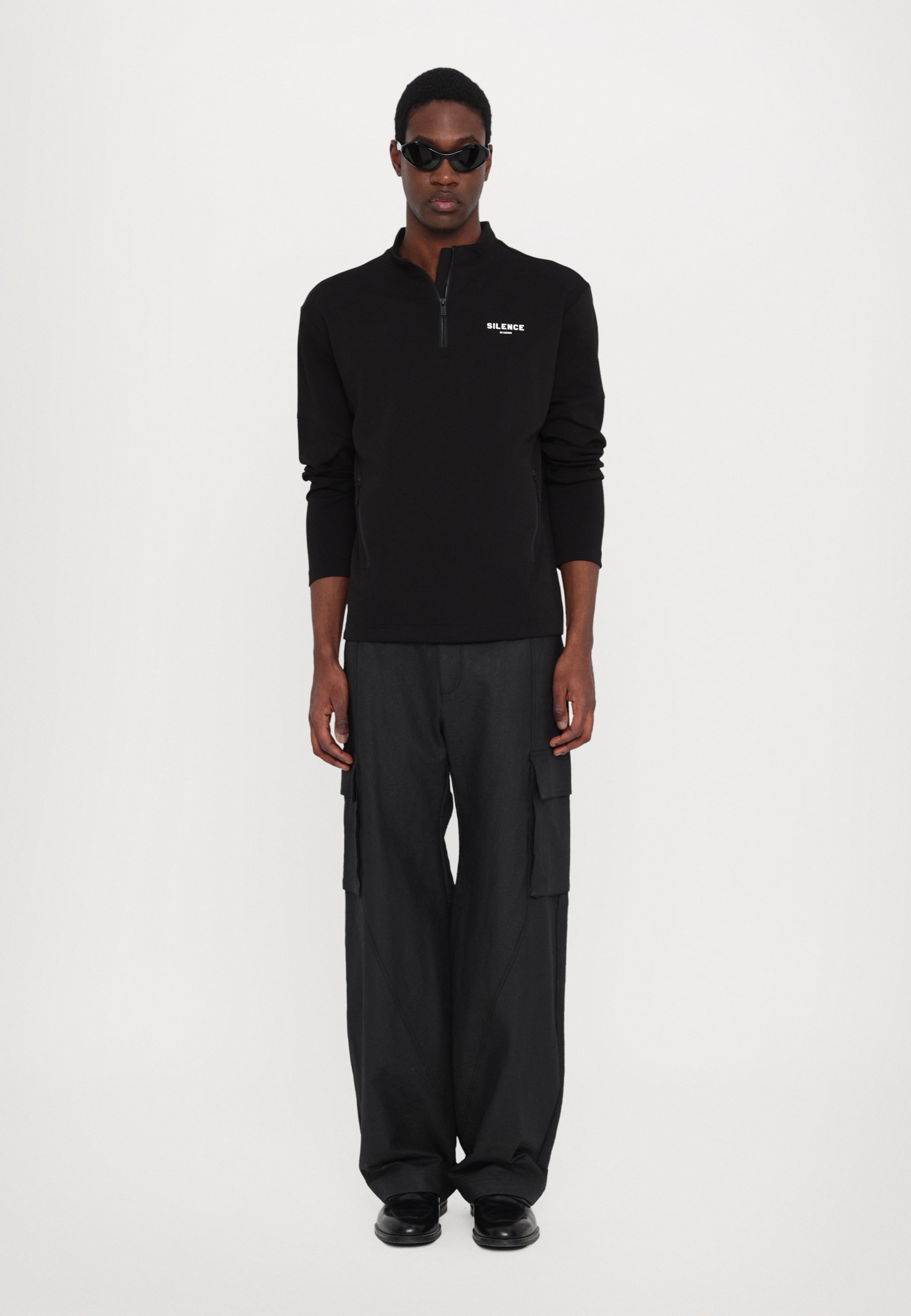 Han Kjøbenhavn HALF ZIP LONG SLEEVE UNISEX - Sweat à capuche - black
