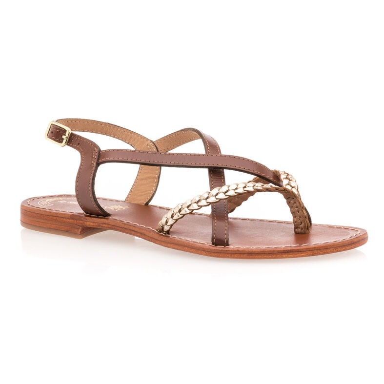 Brune sandaler med stringtruse til dame