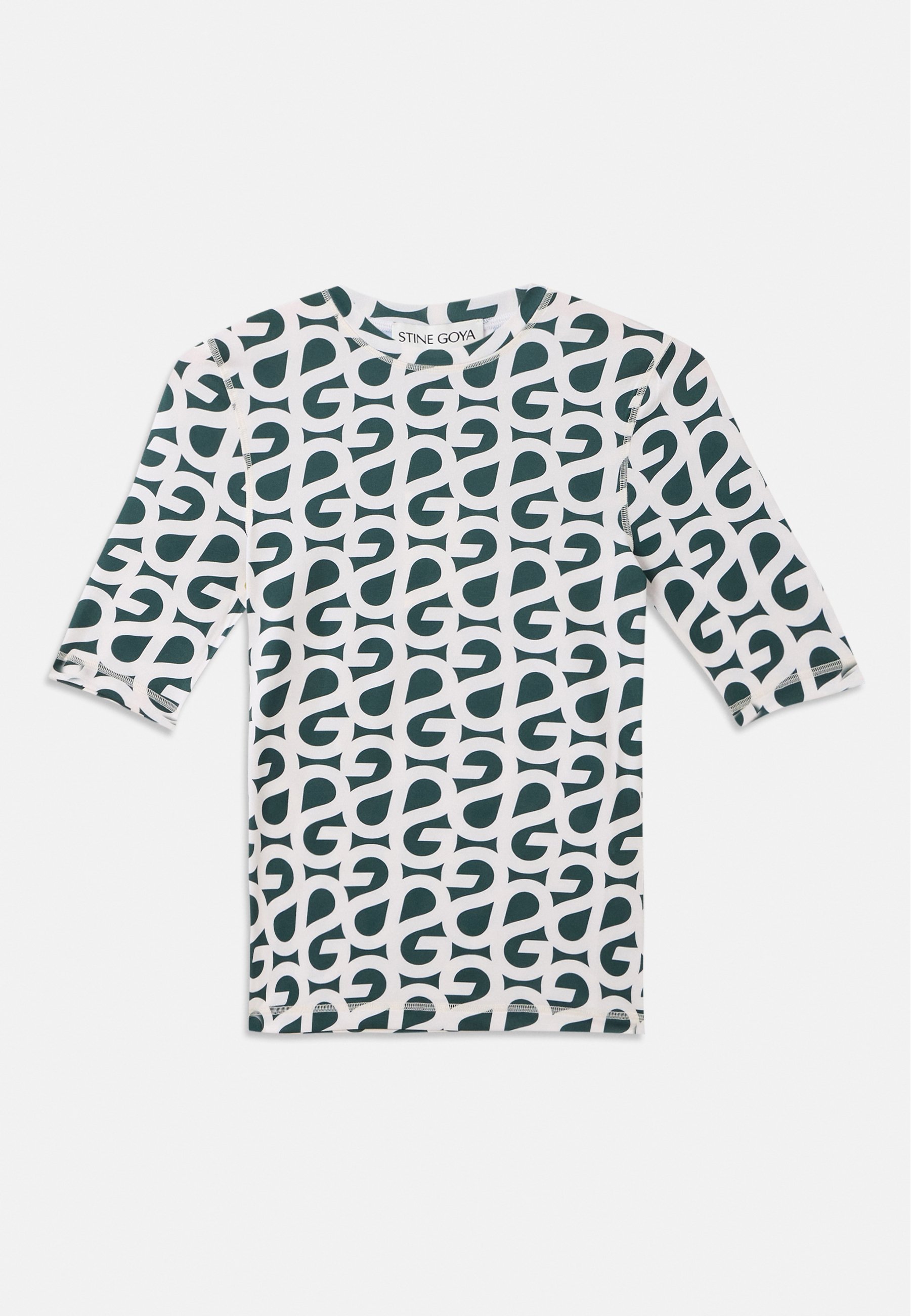 Stine Goya Print T-shirt - bosgroen/wit