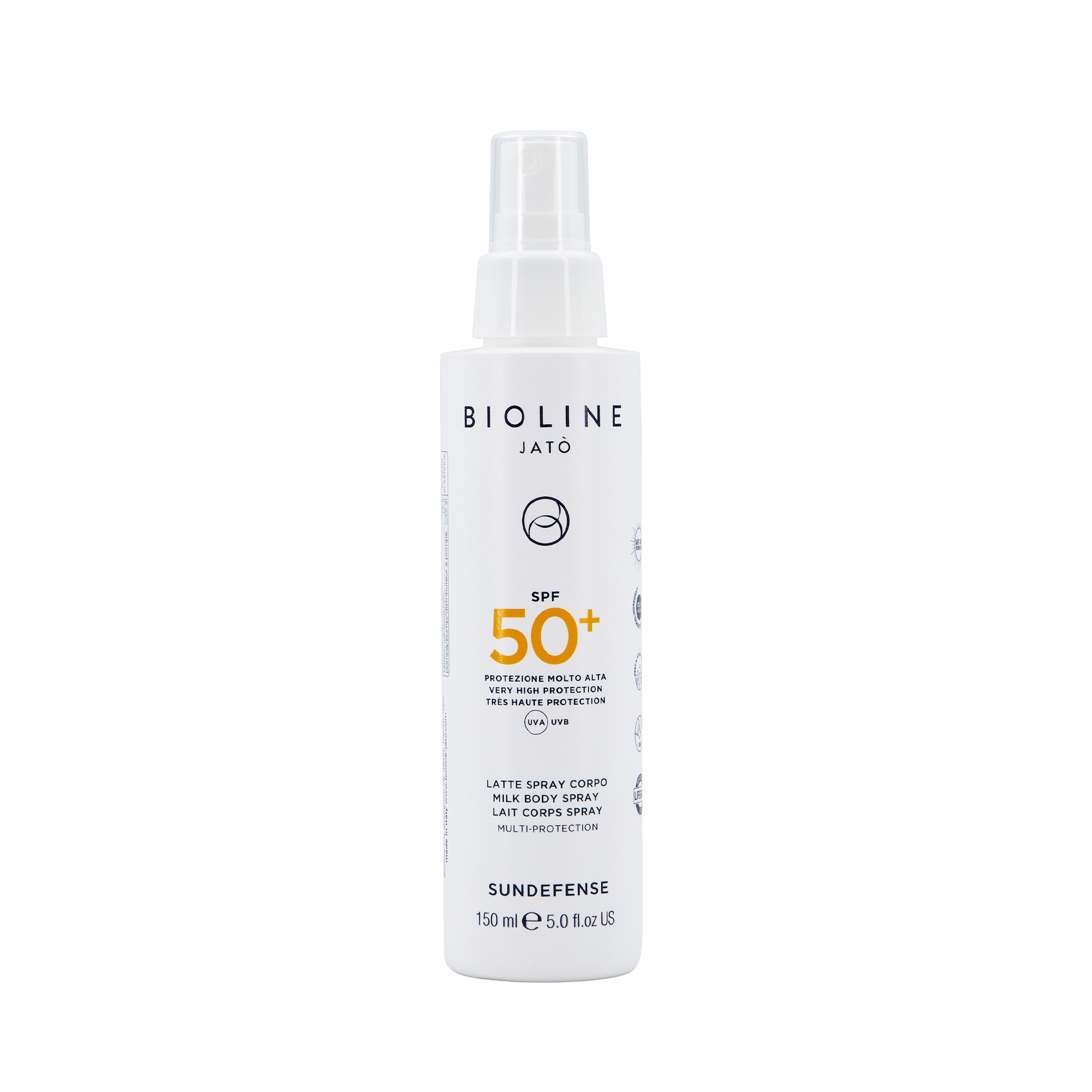 Spray de corp cu lapte de protecție foarte înaltă SPF50+ Multi-Protecție 150 ml - Bioline Jatò