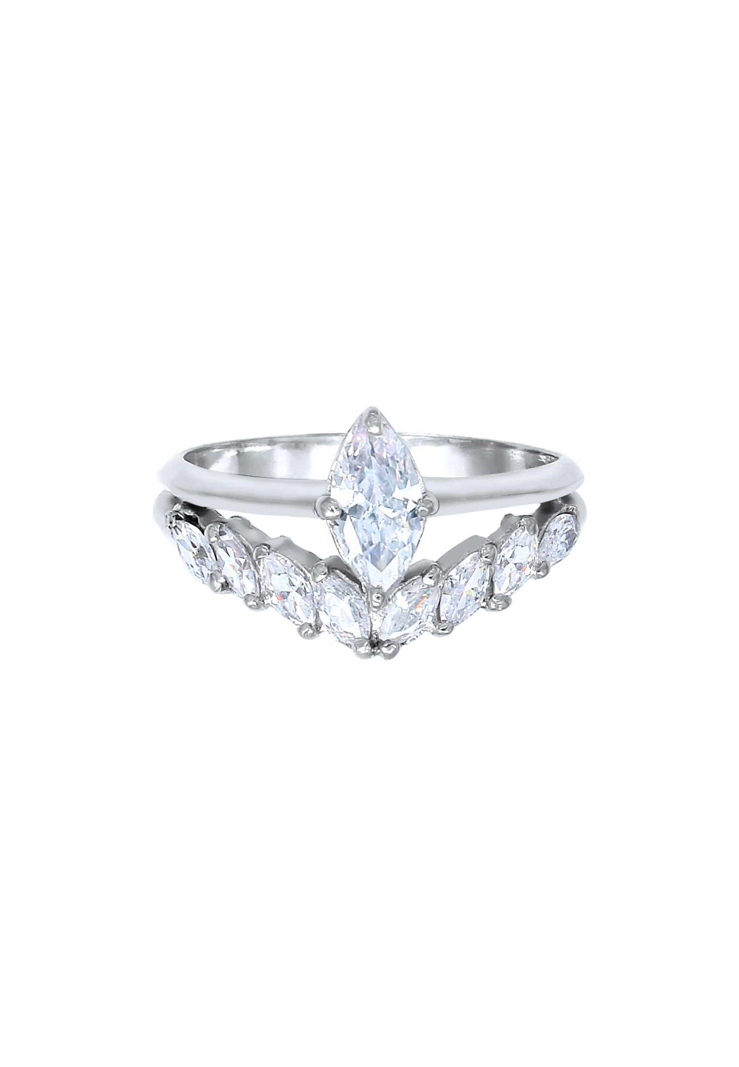Elli PREMIUM Elli PREMIUM Bague Femmes étincelant d'élégance avec cristaux de zirconium en argent sterling 925 plaqué or