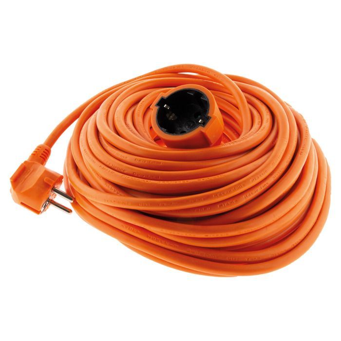 Cable de extensión Schuko 2P+E de 25 m - Naranja - Zenitech