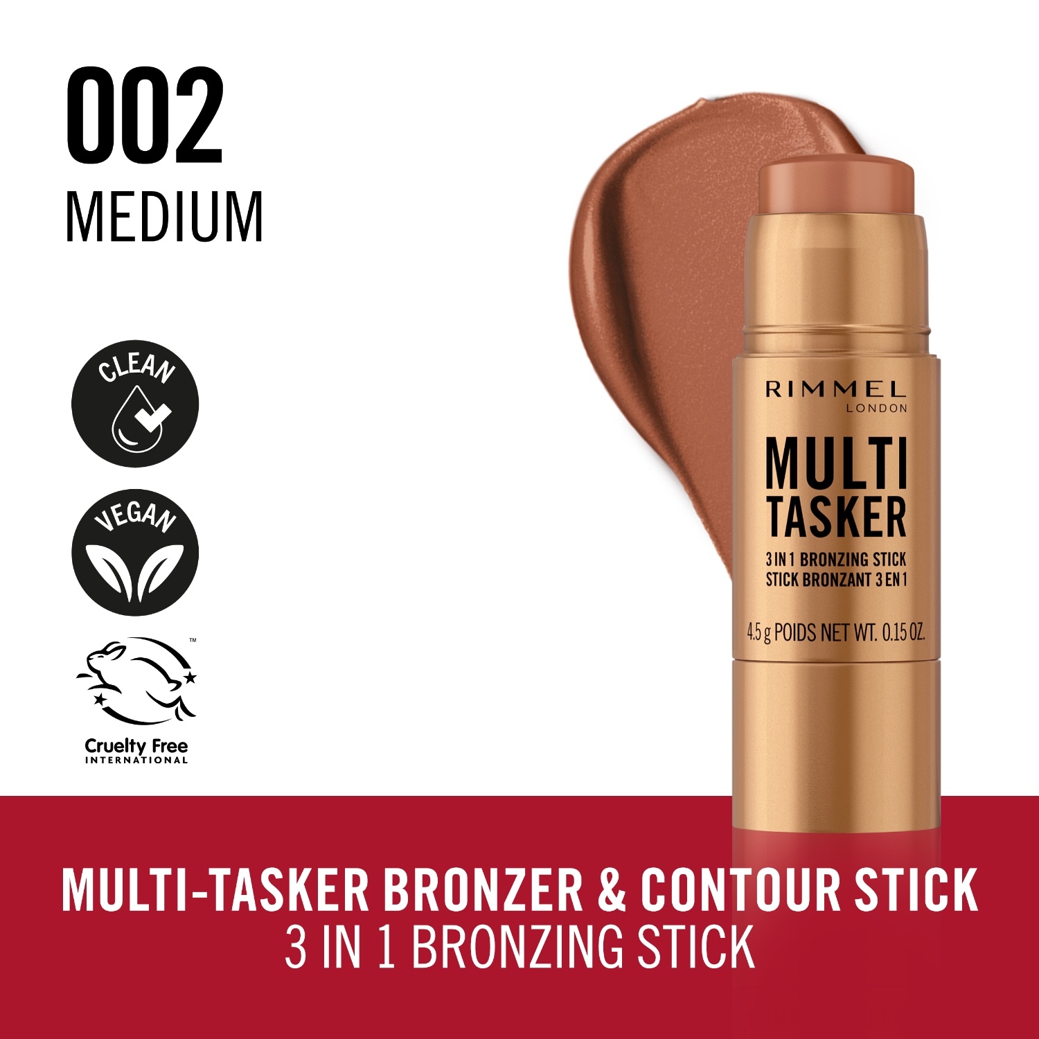 Rimmel London Highlighter Multi Tasker 3 u 1 bronzer u stiku - 4,5 g