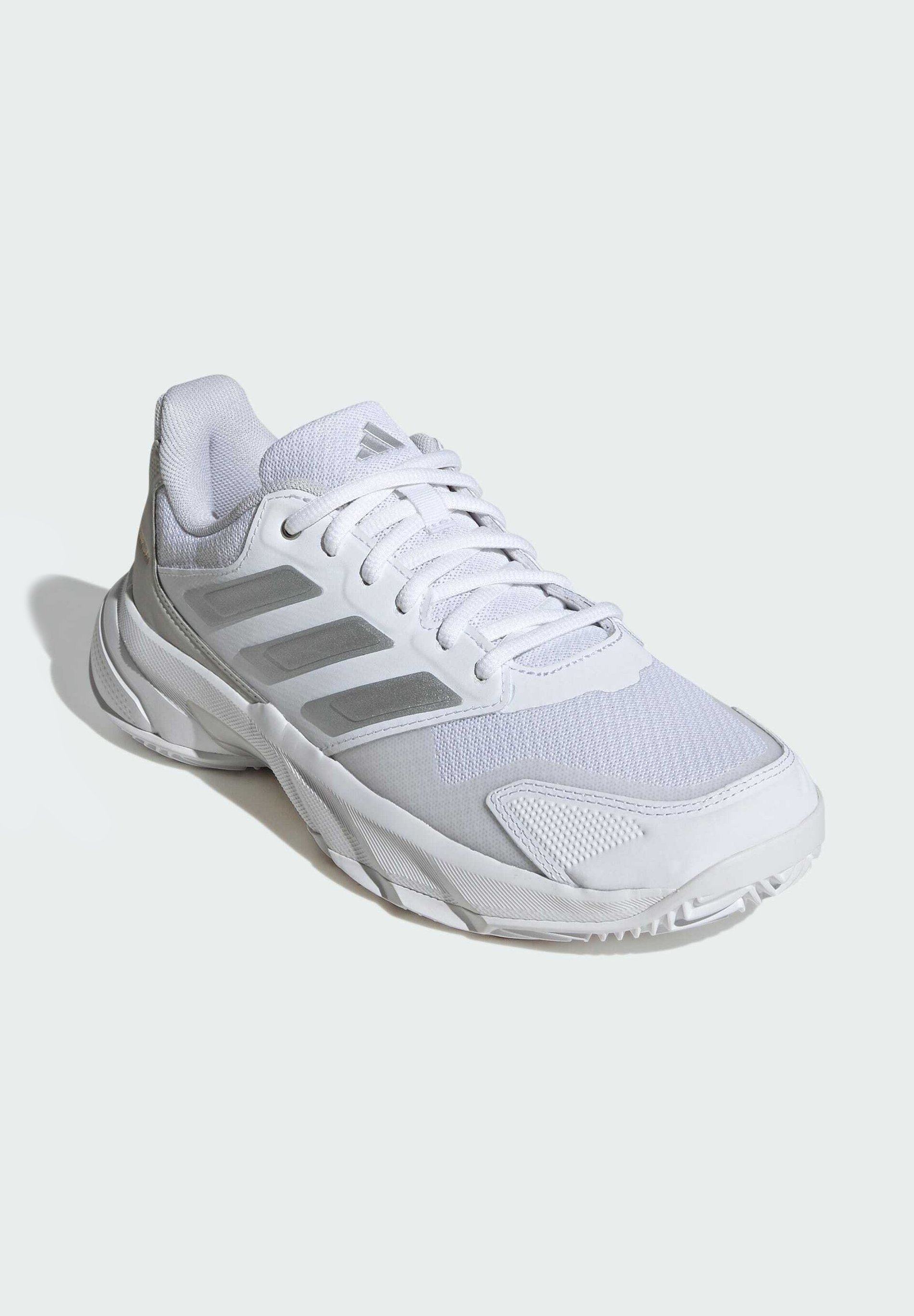 adidas Performance COURTJAM CONTROL 3 CLAY TENNIS - Chaussures de tennis pour courts en terre battue - blanc nuage, argent, gris métallisé