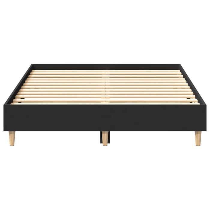 Estructura de cama de madera de ingeniería - vidaXL - 120x190 cm - Negra - Base de listones - Patas robustas - 193x123x25 cm