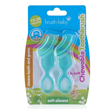 Brush Baby Pack Escova-Mordedor Silicone 10-36M      2 un 2 un