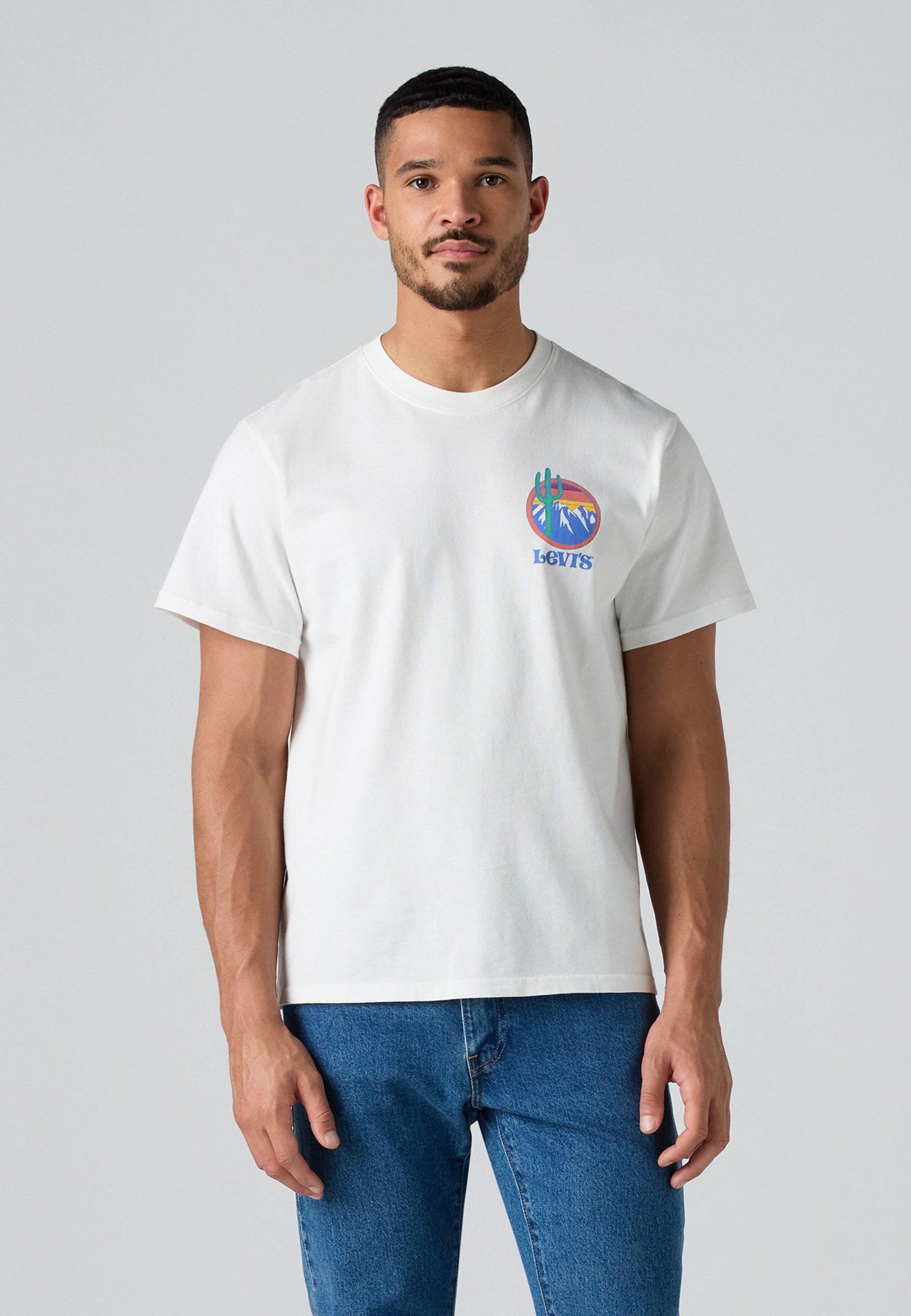 Levi's® RELAXED FIT TEE - Apdrukāts T-krekls - moderns kaktuss, kad daba sauc mākoņdejotāju