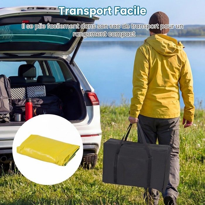 Kayak hinchable COSTWAY para 2 personas, 381x94x40cm - 2 remos de aluminio, 2 aletas desmontables, kit de reparación - Bomba de mano - 230 kg - Verde