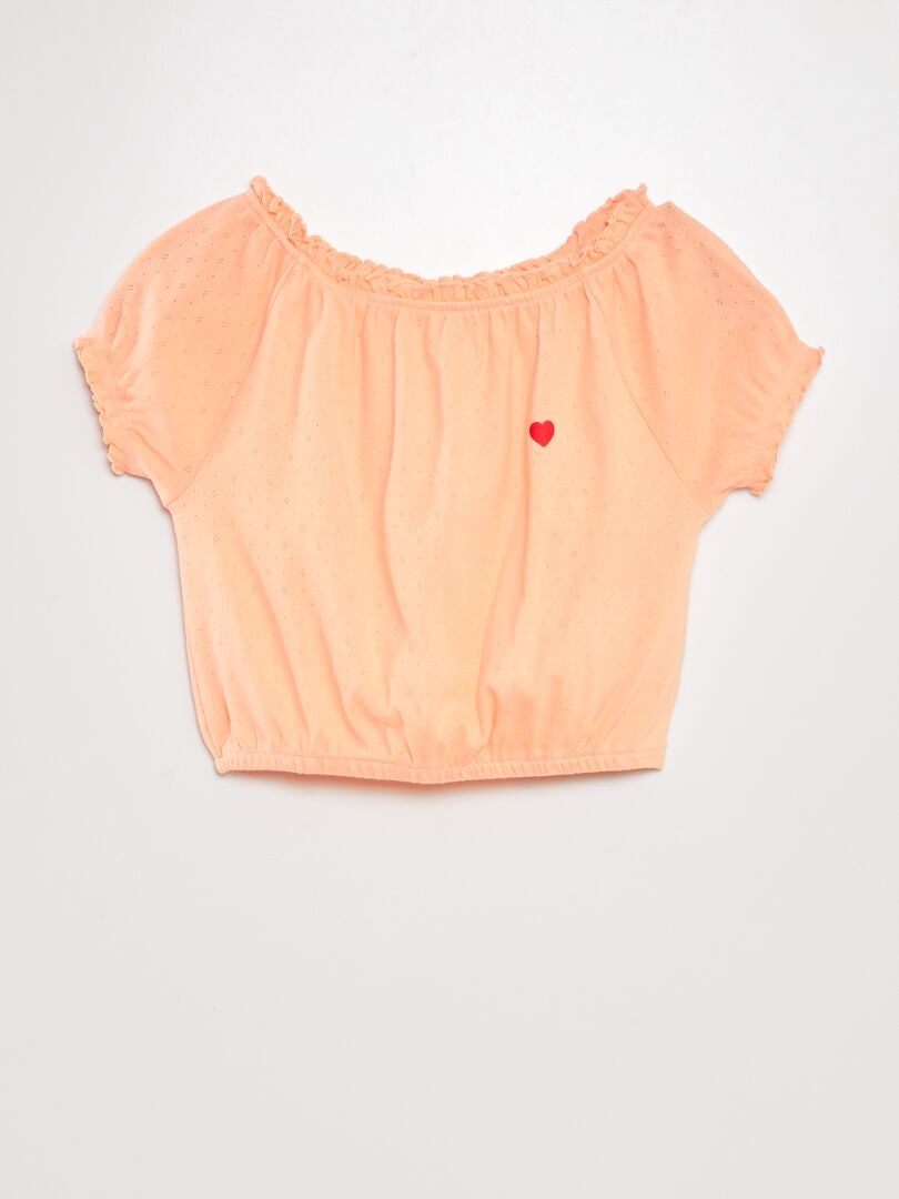 Tricou cu elastic la margini - PORTOCALIU