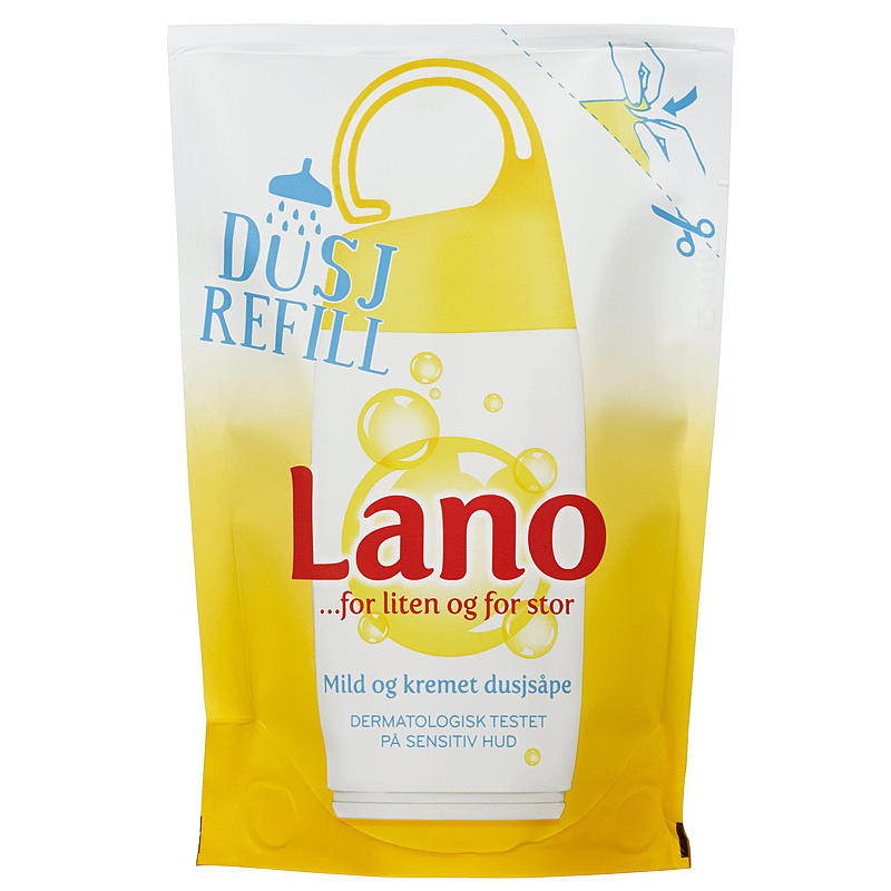 Lano dusjsåpe 250 ml refill, Lano