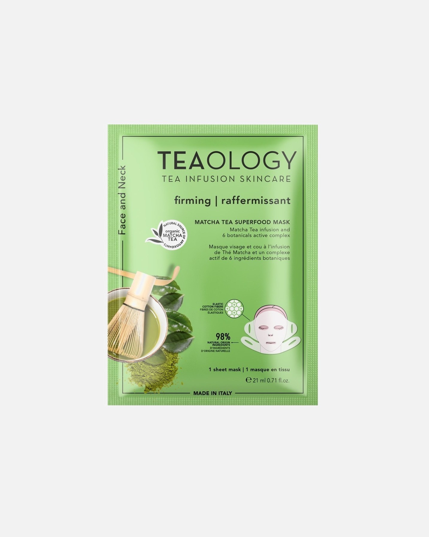 Teaology maska za lice s matcha čajem i superhranom - 1 komad