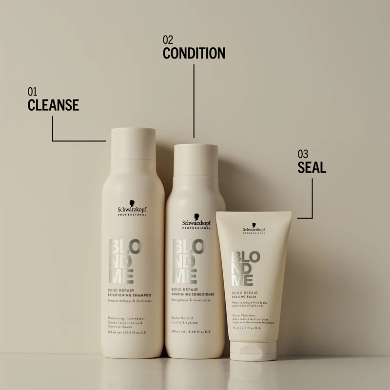„Schwarzkopf Professional Blondme Bond Repair“ šviesinamasis šampūnas šviesiems plaukams