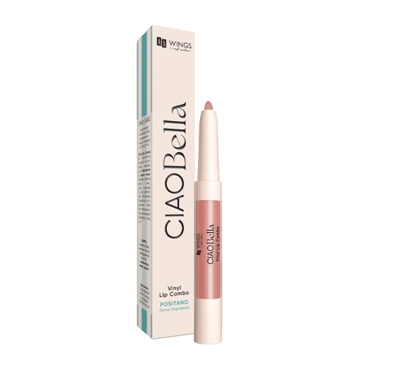 AA Wings of Color CIAO Bella Vinyl Lip Combo konturówka i błyszczyk do ust 2w1 01 Almond Pink Mix 0,85 g   4 g