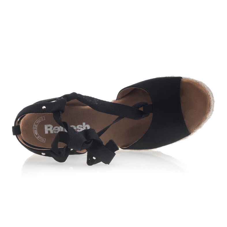 Zwarte espadrilles voor dames met touwzolen